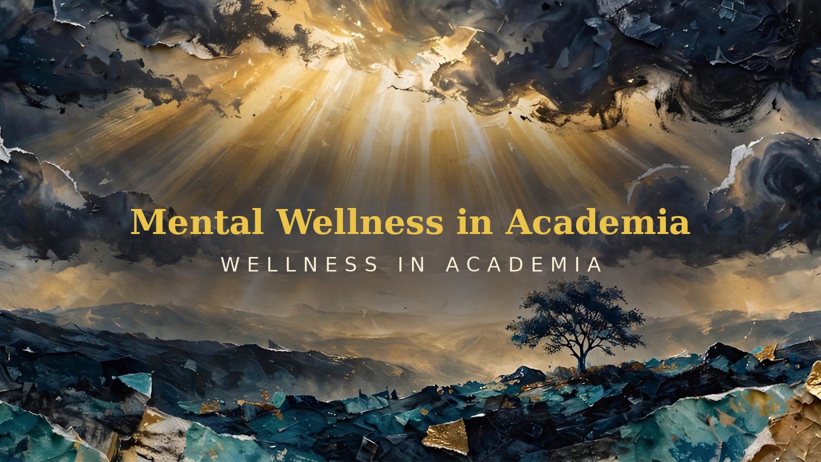 Calm abstract artwork for Mental Wellness in Academia